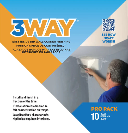 3Way Drywall corners - pre-fabricated 10-pack