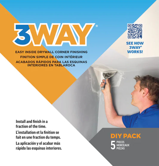 3Way Drywall corners - pre-fabricated 5-pack