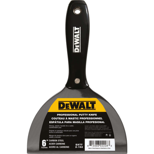 DeWALT® Carbon Steel Putty Knife with black plastic handle