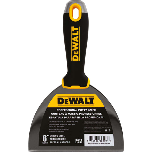 DeWALT® Carbon Steel Putty Knife with soft grip handle